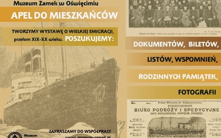 OŚWIĘCIM. Muzeum Zamek poszukuje pamiątek po emigrantach