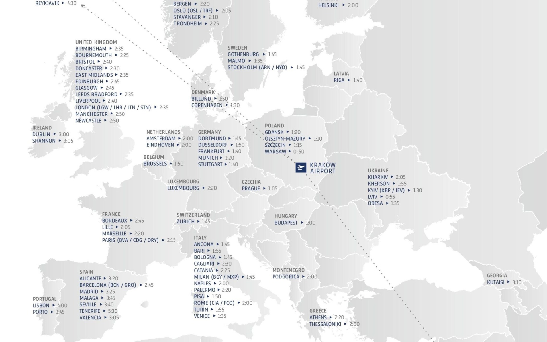 REGION. Zimowe loty z Kraków Airport to 123 połączenia