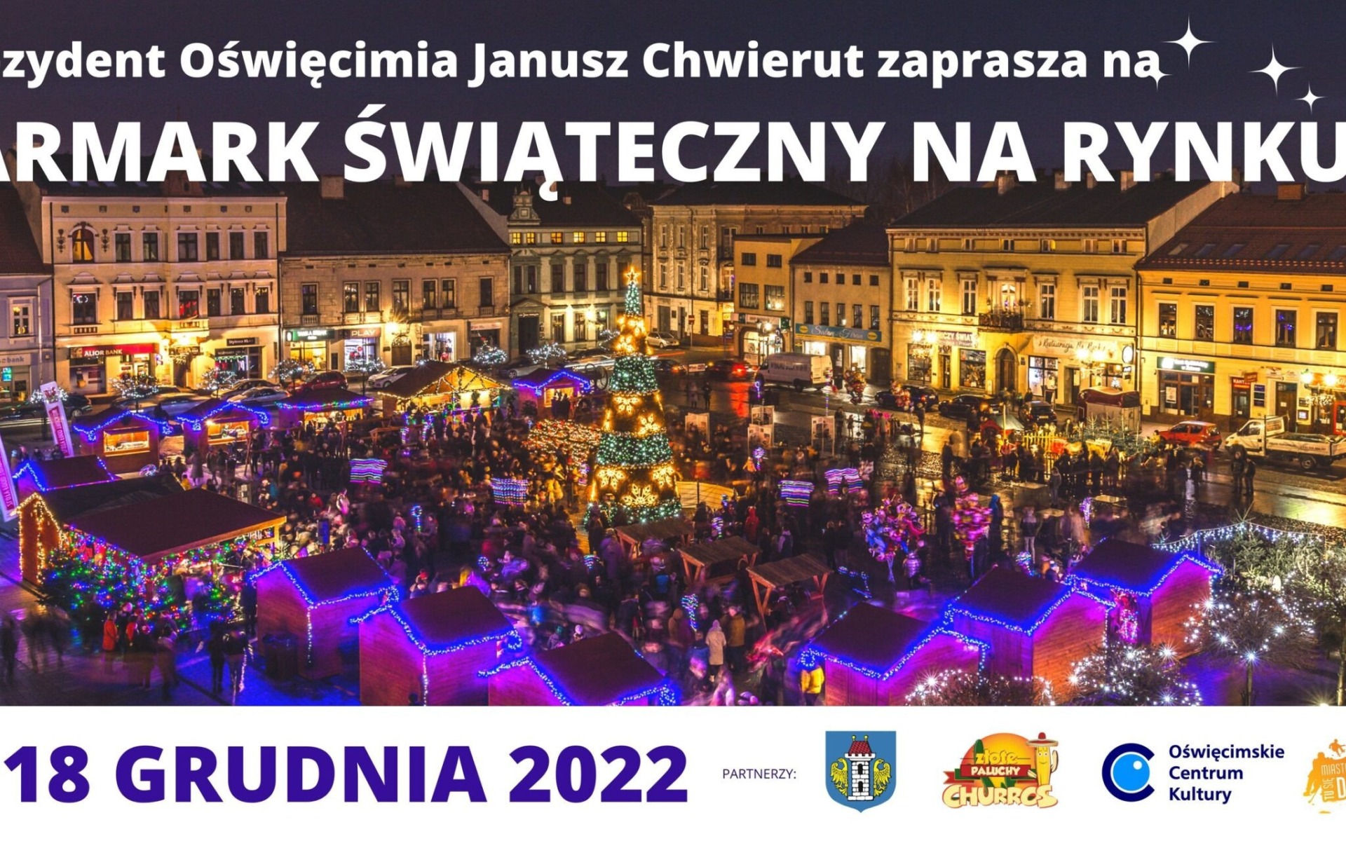 OŚWIECIM. Jarmark Świąteczny A.D. 2022 na Rynku Głównym