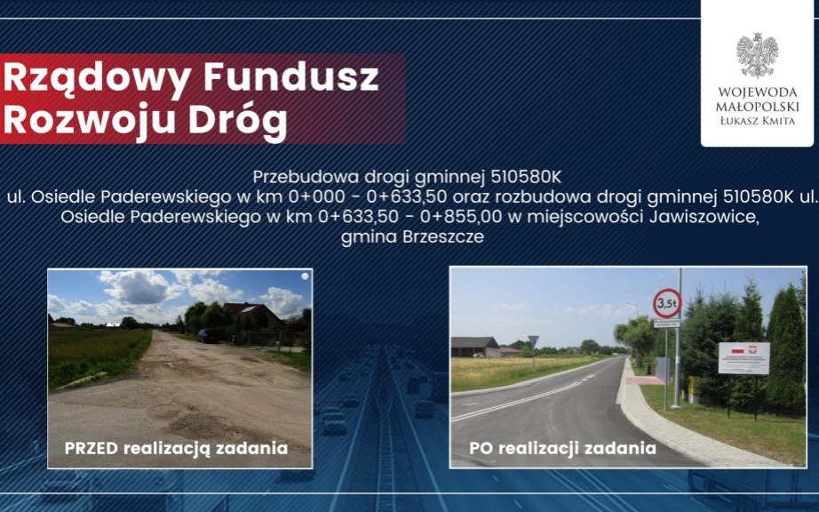 POWIAT OŚWIĘCIMSKI. Dodatkowe 65,3 mln zł dla Małopolski z Rządowego Funduszu Rozwoju Dróg 2023