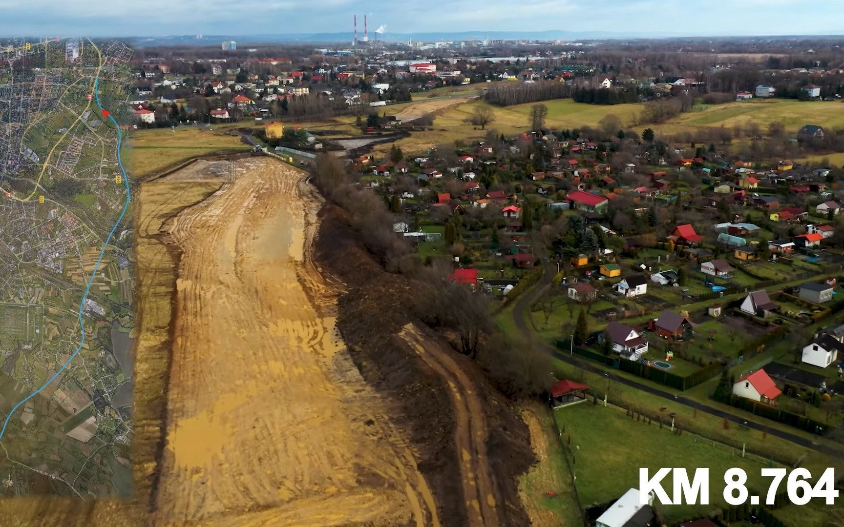 OŚWIĘCIM. Przelot dronem nad budową nowej obwodnicy Oświęcimia do drogi S1