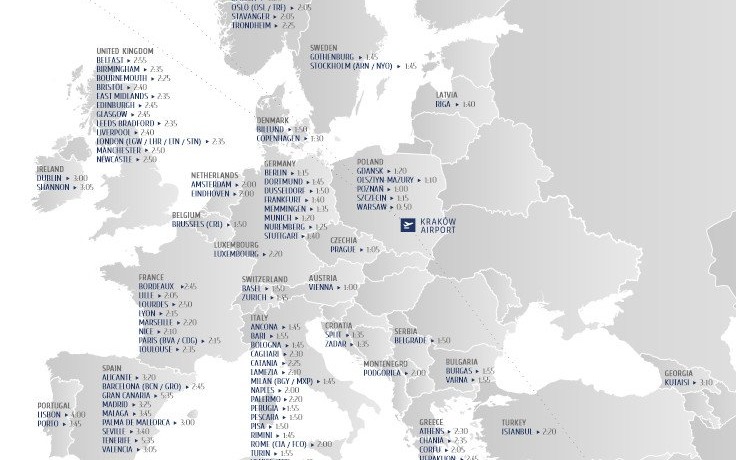 KRAKÓW. Siatka połączeń LATO 2023 w Kraków Airport