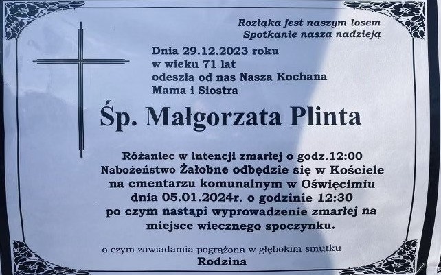 OŚWIĘCIM. Zmarła Małgorzata Plinta, wieloletni skarbnik Miasta Oświęcim