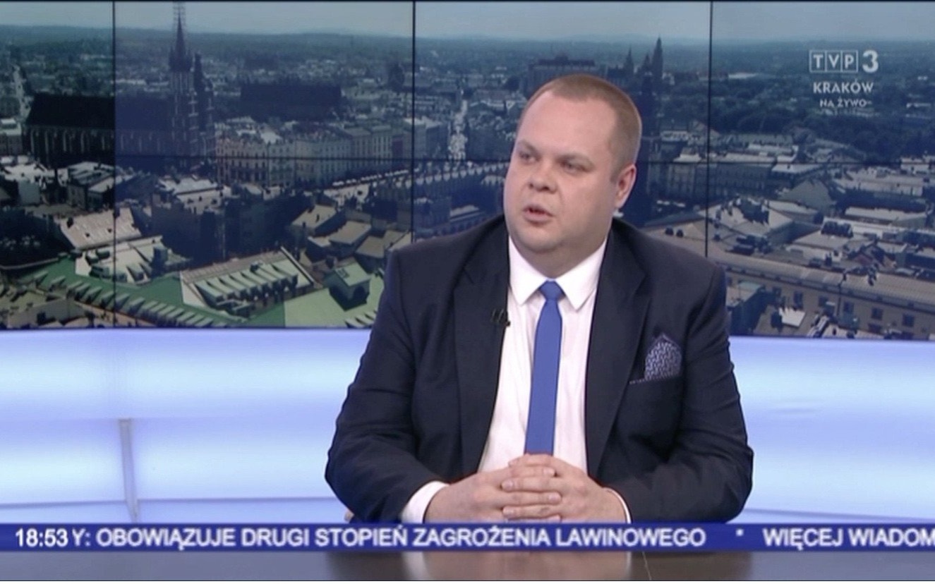 OŚWIĘCIM. Jakub Przewoźnik kandydat na prezydenta Oświęcimia gościł w TVP3 Kraków