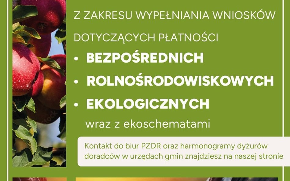 Małopolski Ośrodek Doradztwa Rolniczego świadczy bezpłatne doradztwo