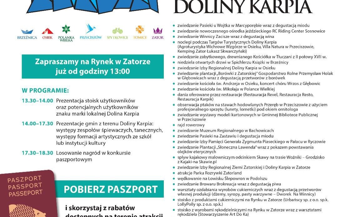 XIII Targi Turystyczne Doliny Karpia – 16 czerwca 2024 w Zatorze