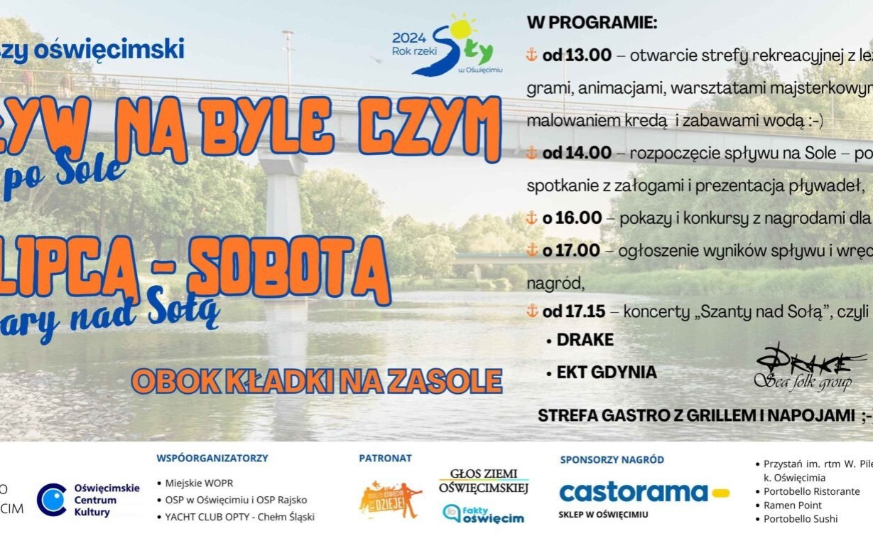 W sobotę 27 lipca Pierwszy Oświęcimski „Spływ na Byle Czym” po Sole