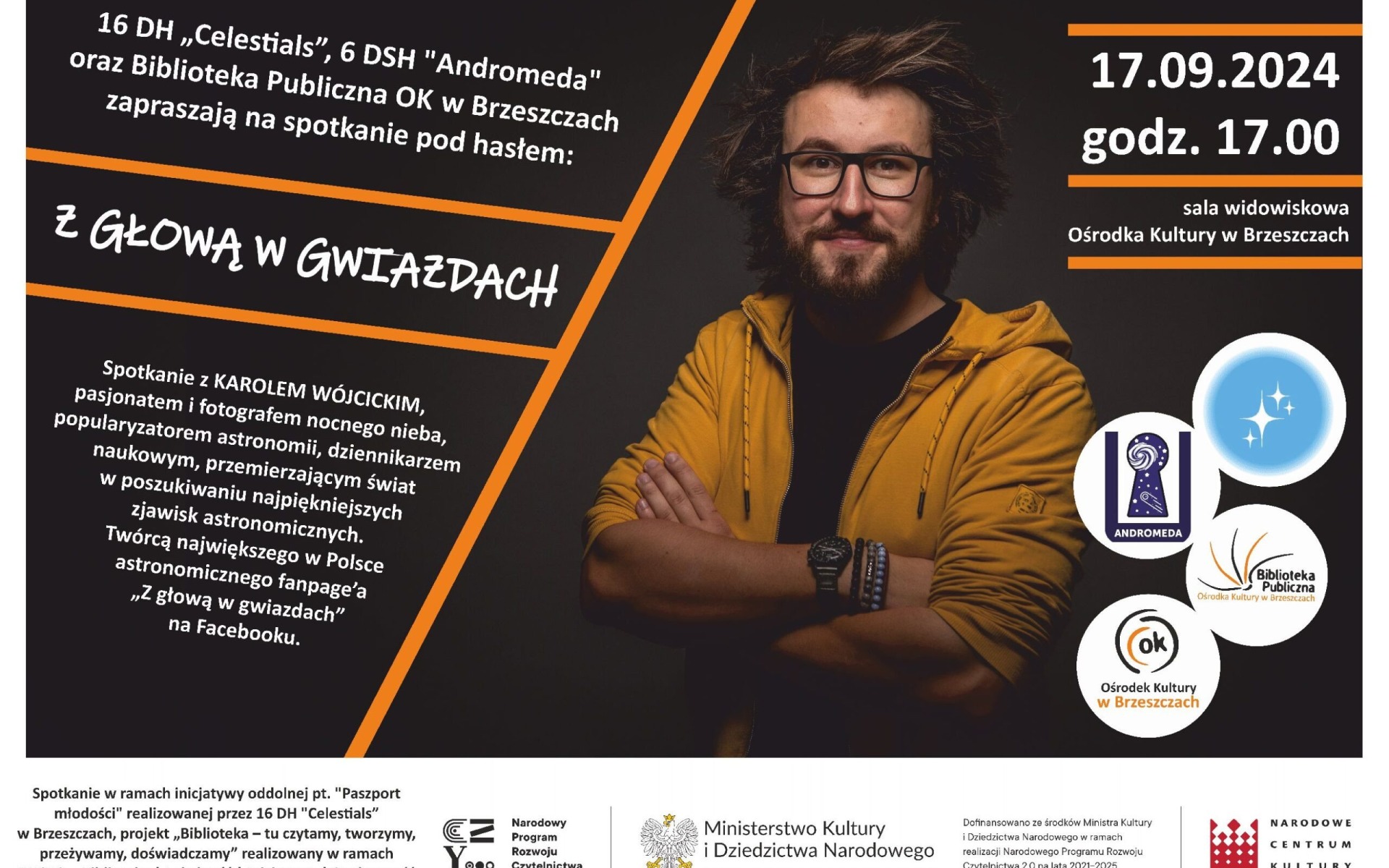 „Z głową w gwiazdach”. Niezwykłe spotkanie z Karolem Wójcickim w Brzeszczach