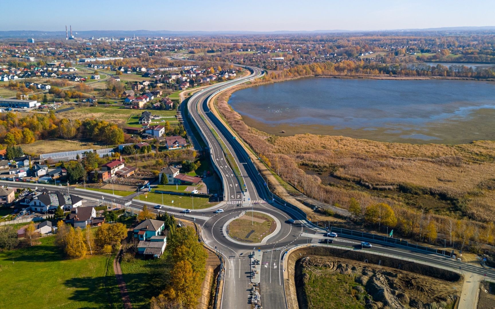 Budowa obwodnicy Oświęcimia nabiera tempa – najnowsze listopadowe zdjęcia z drona z 2024 r.