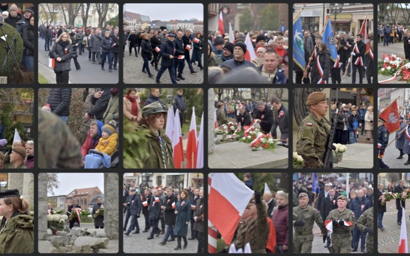 Tłumy na uroczystościach niepodległościowych w Oświęcimiu – biało-czerwona parada i hołd bohaterom