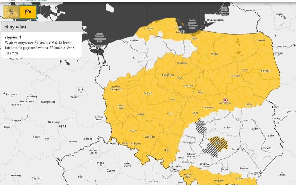 Ostrzeżenie dla mieszkańców powiatu oświęcimskiego: silny wiatr i zła pogoda