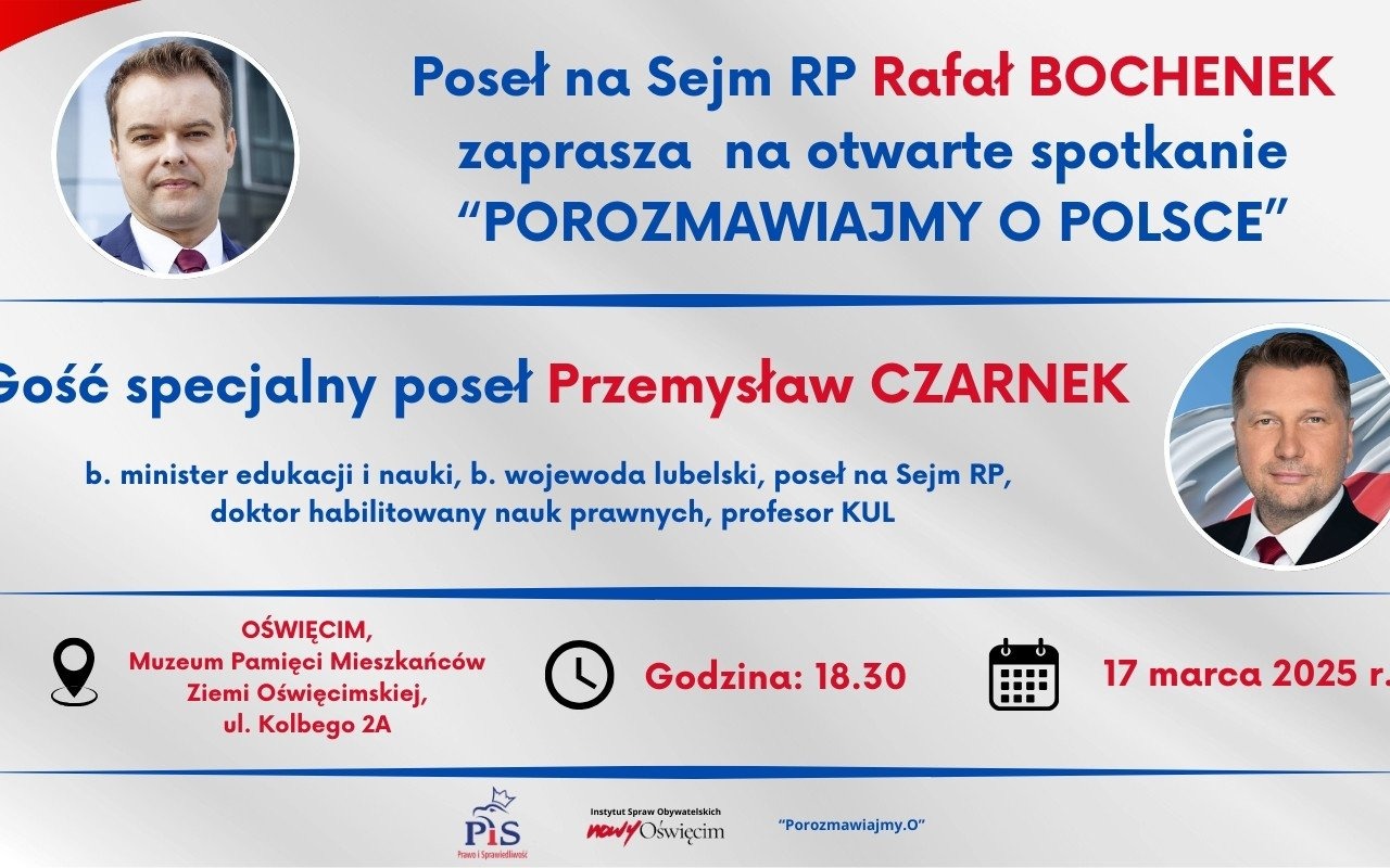Bochenek i Czarnek w Oświęcimiu. Zapraszamy 17 marca!