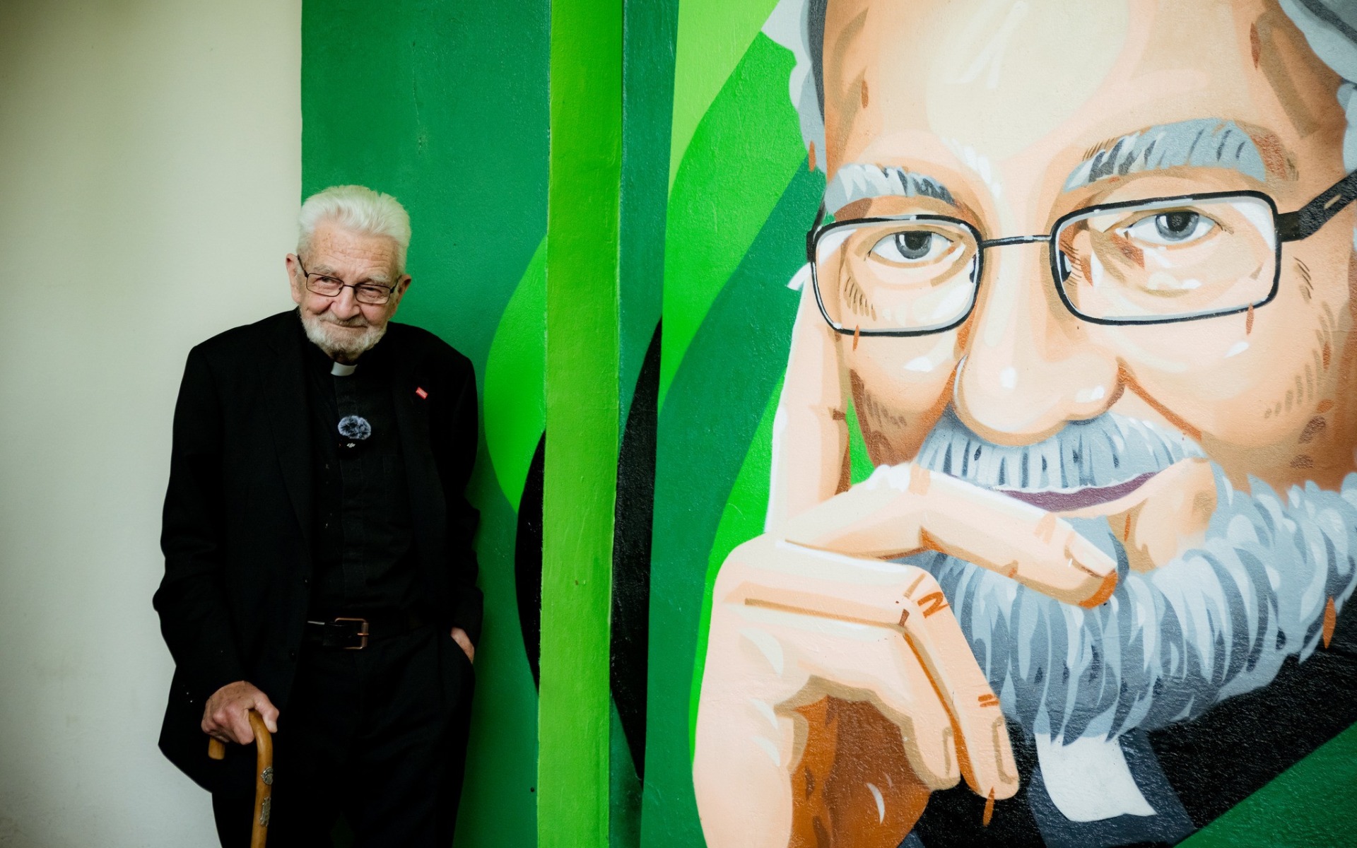 Spotkanie z ks. Adamem Bonieckim i odsłonięcie muralu w Oświęcim