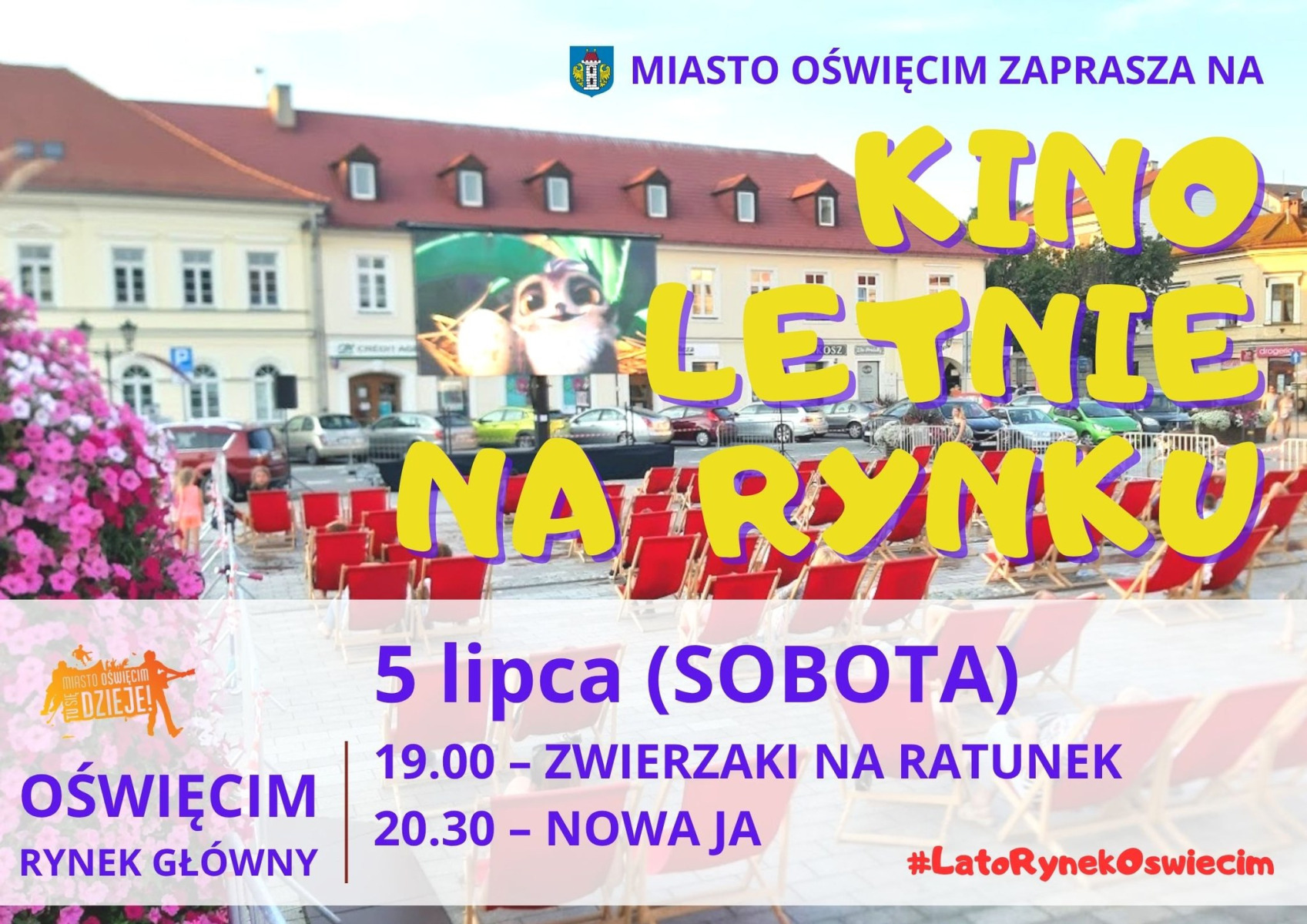 Oświęcim pod gwiazdami! Dwa hity filmowe i leżaki na rynku – sprawdź, co obejrzysz 5 lipca!