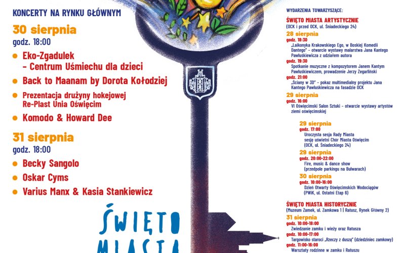 Święto Miasta Oświęcim 2025 już wkrótce! Koncerty, pokazy, wystawy i utrudnienia w ruchu