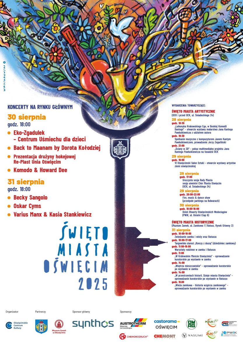 Święto Miasta Oświęcim 2025 już wkrótce! Koncerty, pokazy, wystawy i utrudnienia w ruchu