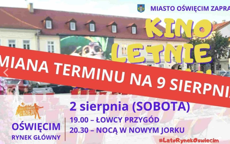 Magiczny wieczór w Oświęcimiu! Kino plenerowe na Rynku – dwa filmy, gwiazdy i leżaki