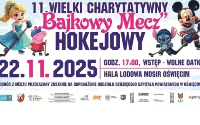 XI Wielki Charytatywny Bajkowy Mecz Hokejowy – gramy o zdrowy oddech dla najmłodszych!