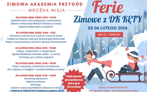 Akcja Zima 2025 | Dom Kultury w Kętach zaprasza na Zimowe Półkolonie!