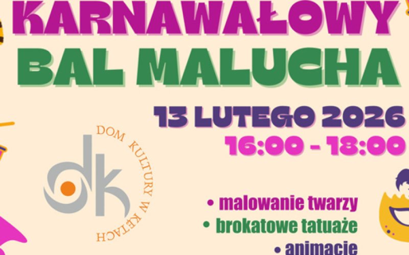 Karnawałowy Bal Malucha w Domu Kultury w Kętach