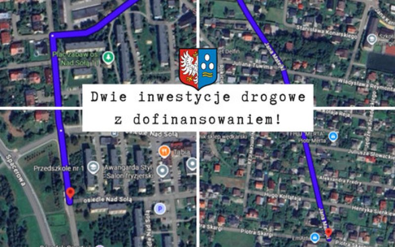 Remonty drogi na os. Nad Sołą w Kętach oraz ul. Jana Matejki w Nowej Wsi z dofinansowaniem z Rządowego Funduszu Rozwoju Dróg!