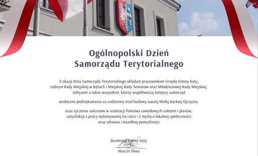 Życzenia Burmistrza Gminy Kęty z okazji Ogólnopolskiego Dnia Samorządu Terytorialnego