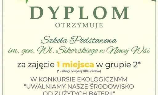 Szkoła podstawowa w Nowej Wsi zwycięzcą konkursu ekologicznego