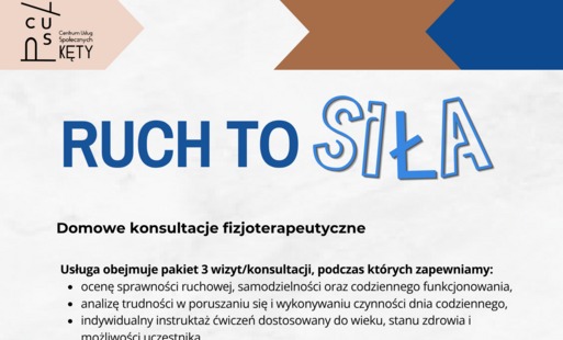 Centrum Usług Społecznych w Kętach uruchamia nową usługę społeczną pn. „Ruch to siła”