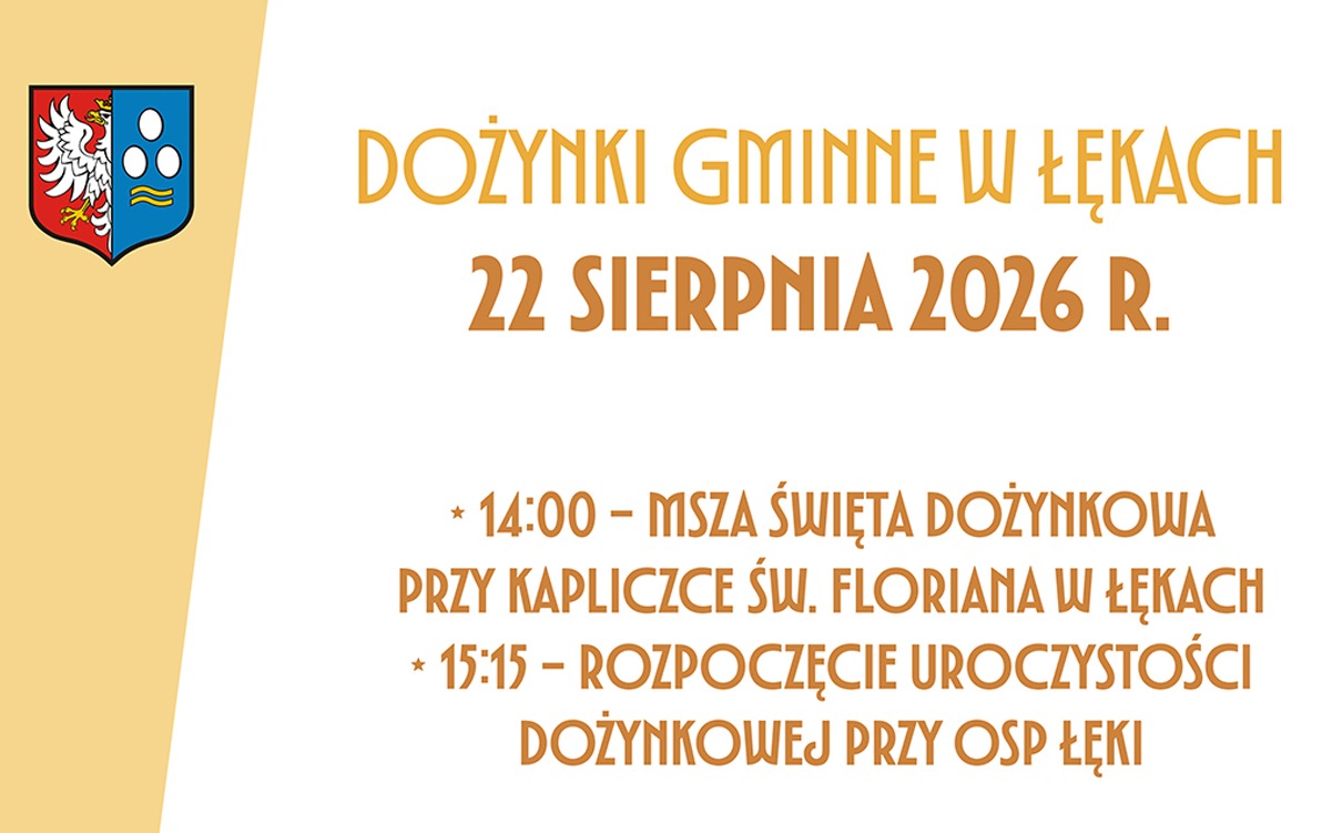 Zaproszenie na dożynki gminne w Łękach