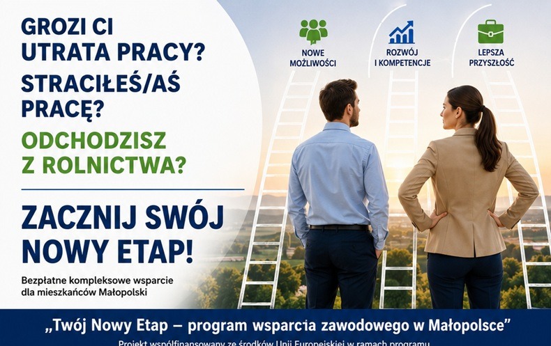 Trwa rekrutacja do projektu „Twój Nowy Etap – program wsparcia zawodowego w Małopolsce”