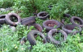 Dzikie wysypisko niedaleko rzeki