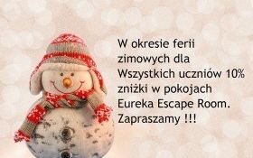 Specjalna oferta w Eureka Escape Room na ferie!!! Dla wszystkich uczniów zniżka!