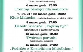 Harmonogram Gminnej Biblioteki Publicznej na marzec 2018