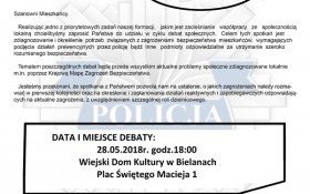 Zaproszenie na debatę "Porozmawiajmy o bezpieczeństwie. Możesz mieć na nie wpływ."