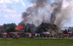 Pożar stolarni oraz budynku mieszkalnego w Bielanach