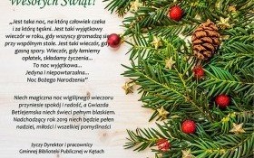 Świąteczne życzenia przesyła Gminna Biblioteka Publiczna w Kętach
