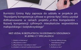 Harmonogram szkoleń w ramach projektu „Rozwijamy kompetencje cyfrowe w gminie Kęty”