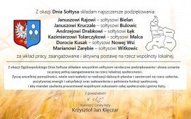 Życzenia Burmistrza Gminy Kęty z okazji Dnia Sołtysa