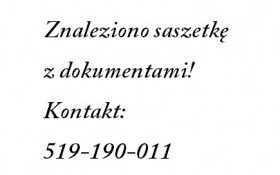 Znaleziono saszetkę z dokumentami!