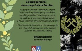 Życzenia Burmistrza Gminy Kęty z okazji Barbórki