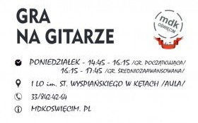 Bezpłatne zajęcia gry na gitarze. Zapraszamy!