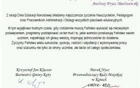 Życzenia z okazji Dnia Edukacji Narodowej