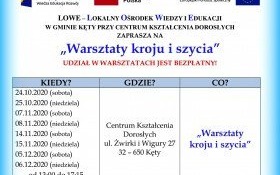 Bezpłatne WARSZTATY KROJU I SZYCIA - zapraszamy!