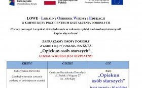 Lokalny Ośrodek Wiedzy i Edukacji zaprasza na bezpłatny kurs „Opiekun osób starszych”