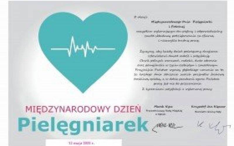 Życzenia Burmistrza Gminy Kęty i Przewodniczącego Rady Miejskiej z okazji Międzynarodowego Dnia Pielęgniarki i Położnej