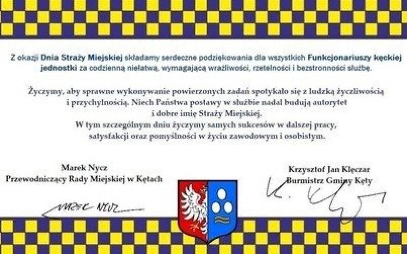 Życzenia dla Funkcjonariuszy Straży Miejskiej w Kętach