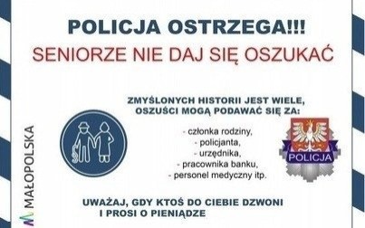 Seniorzy stracili pieniądze, bo uwierzyli fałszywemu synowi