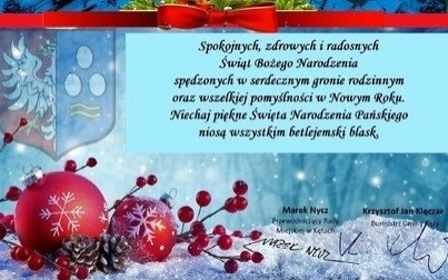 Życzenia z okazji Świąt Bożego Narodzenia