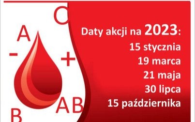 Zapraszamy na pierwszą akcję krwiodawstwa w nowym roku