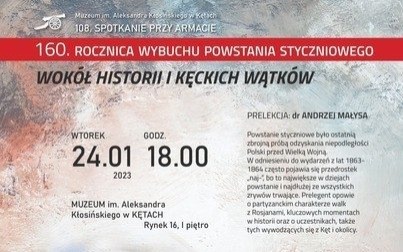 Muzeum w Kętach zaprasza na 108. Spotkanie przy armacie połączone z obchodami 160. rocznicy powstania styczniowego – wokół historii i kęckich wątków